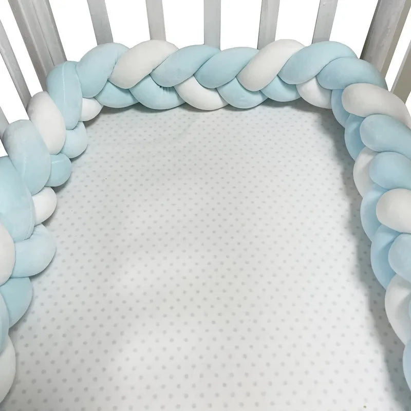Baby Crib Protector Bed Braid Knot Cushion for Infant Kids 3 Shares Toddler Baby Bed Bumpers In The Crib Newborn 1M/2M/3M/4M